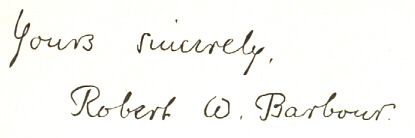 Robert Barbour's signature