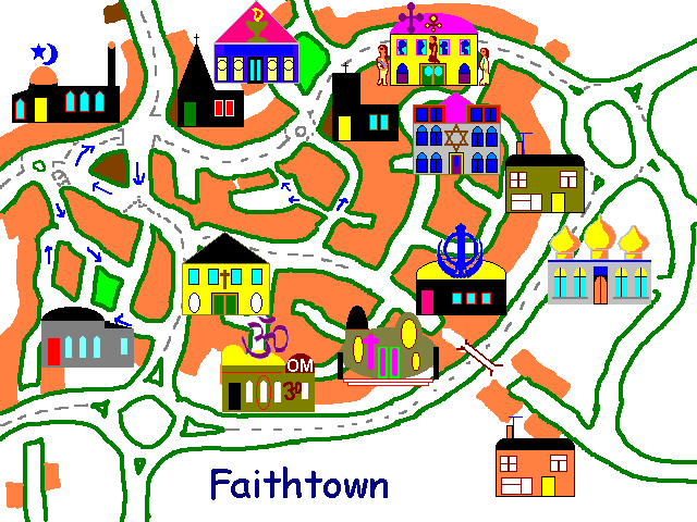 Faithtown - click on a building for characters and scroll down for buildings archive