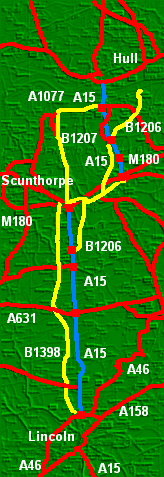 A15 map, click for other road descriptions on external website