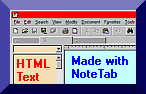 I make this website predominantly with NoteTab - click for NoteTab freeware download